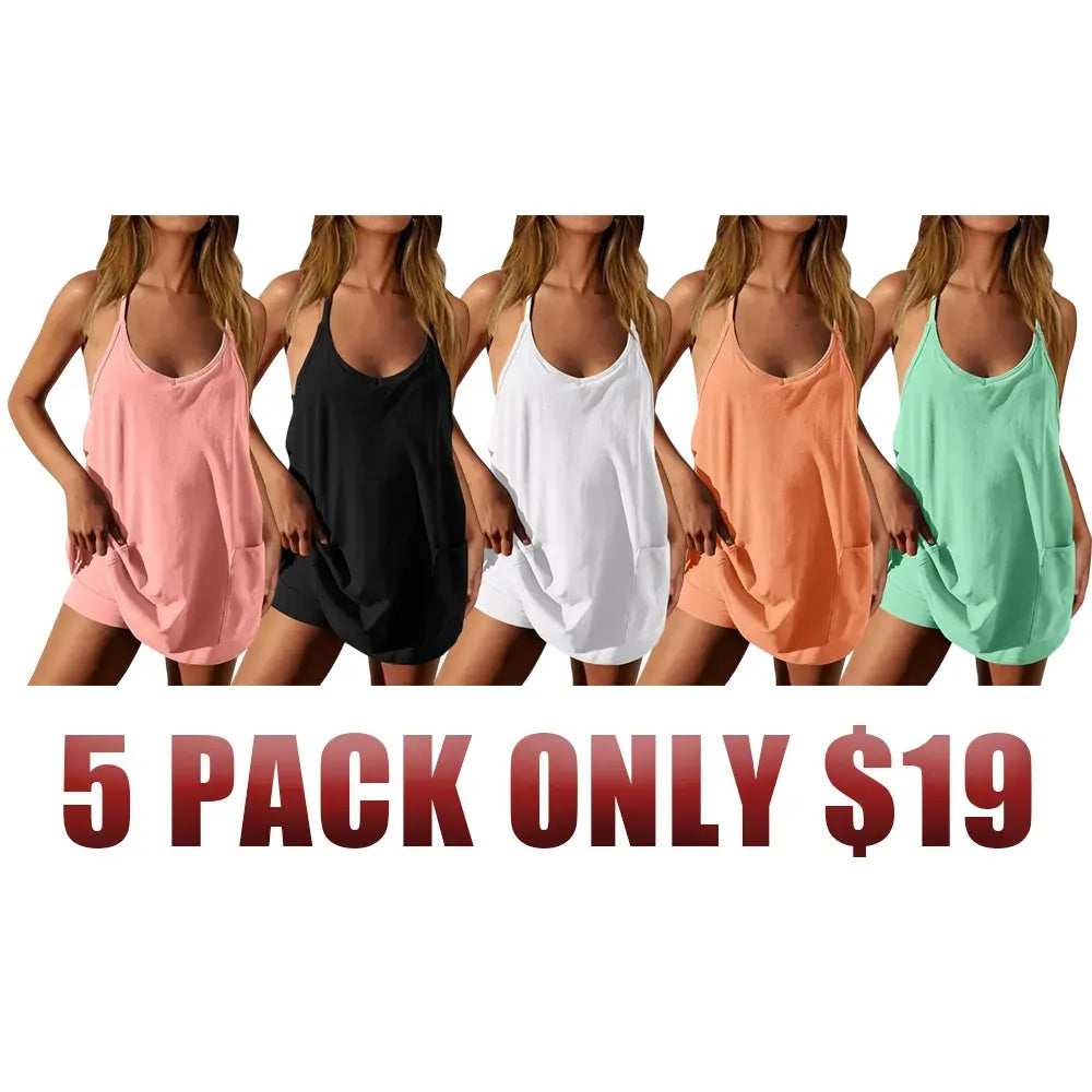 ❤️Women's Sleeveless Athletic Dress with Built-In Shorts❤️