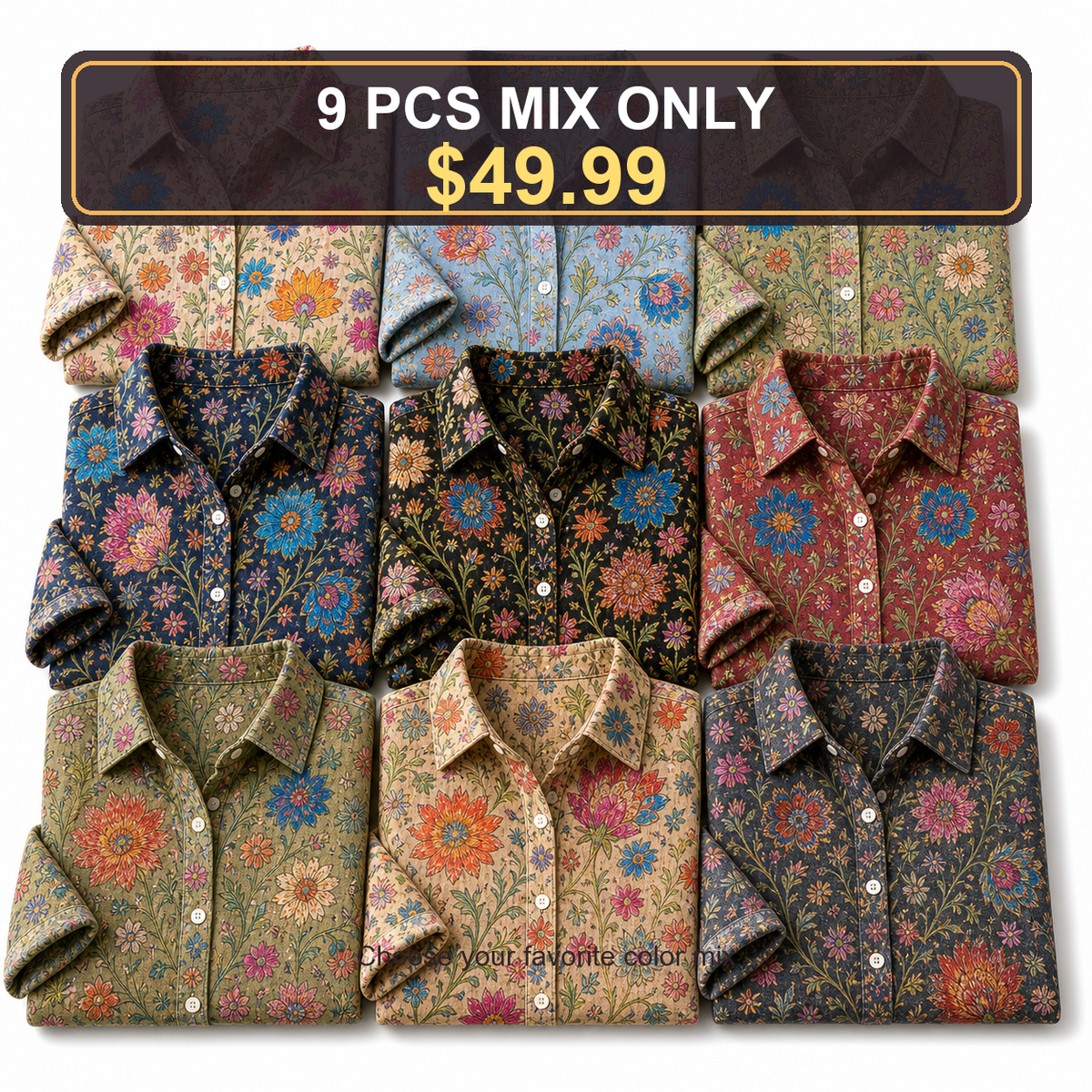 🔥CLEARANCE SALE🔥 Women's Vintage Floral Button-Up Blouse