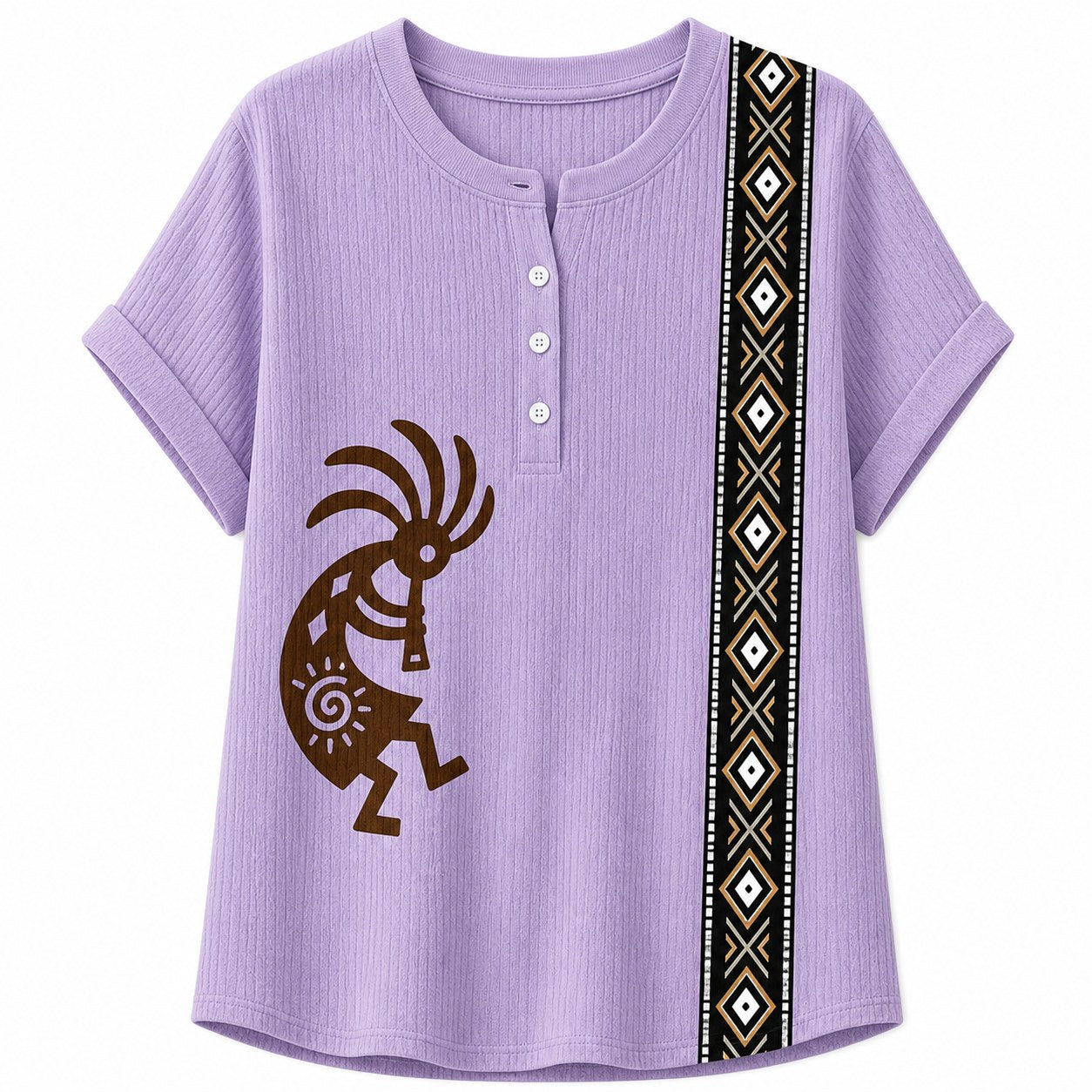 CLEARANCE SALE - Women's Southwest Kokopelli Henley Top - 14 Colors & Bundle Deals