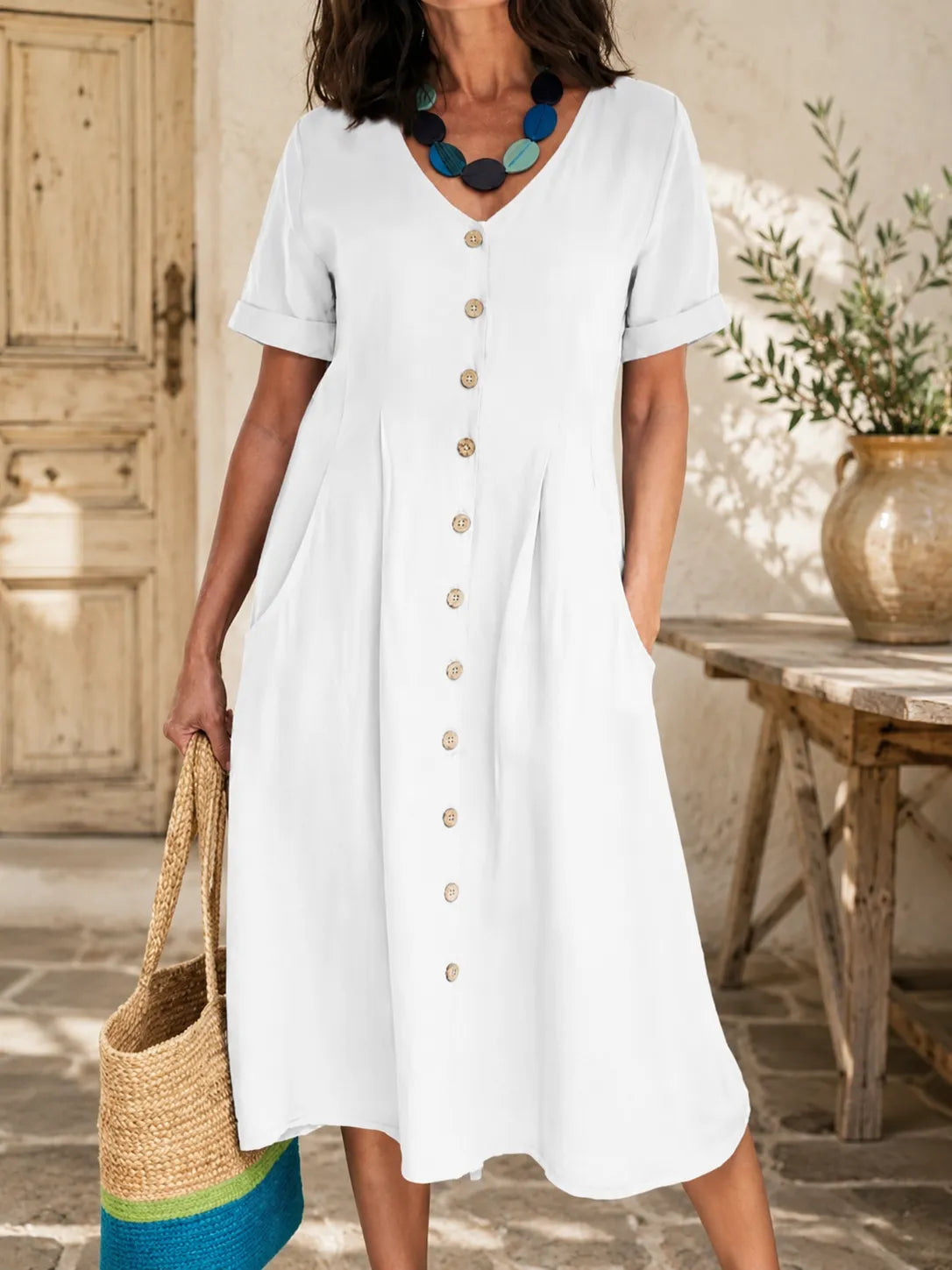 ⏰SUMMER FINAL SALE⚡8 Pack for $36.99⚡The Linen Dress American Women Love to Wear All Summer