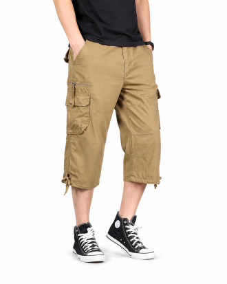 Limited Deal 8-Pack Men's Cropped Cargo Capri Pants, Utility Pocket Drawstring Hem Bundle