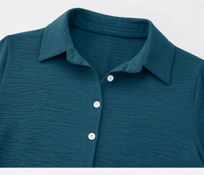Limited Deal 8-Pack Women's Crinkled Roll-Tab Button Front Blouses