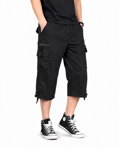 Limited Deal 8-Pack Men's Cropped Cargo Capri Pants, Utility Pocket Drawstring Hem Bundle