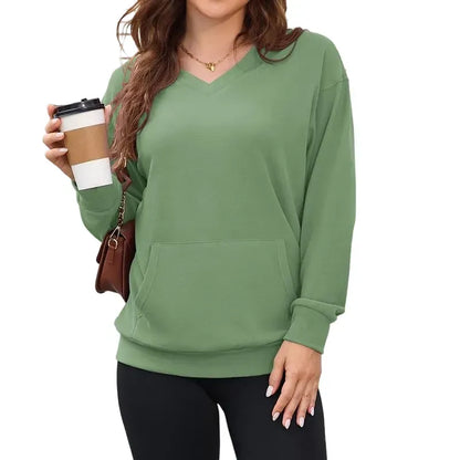 ⚡BEST SALE⚡ Women's Hoodless V-neck Sweatshirt