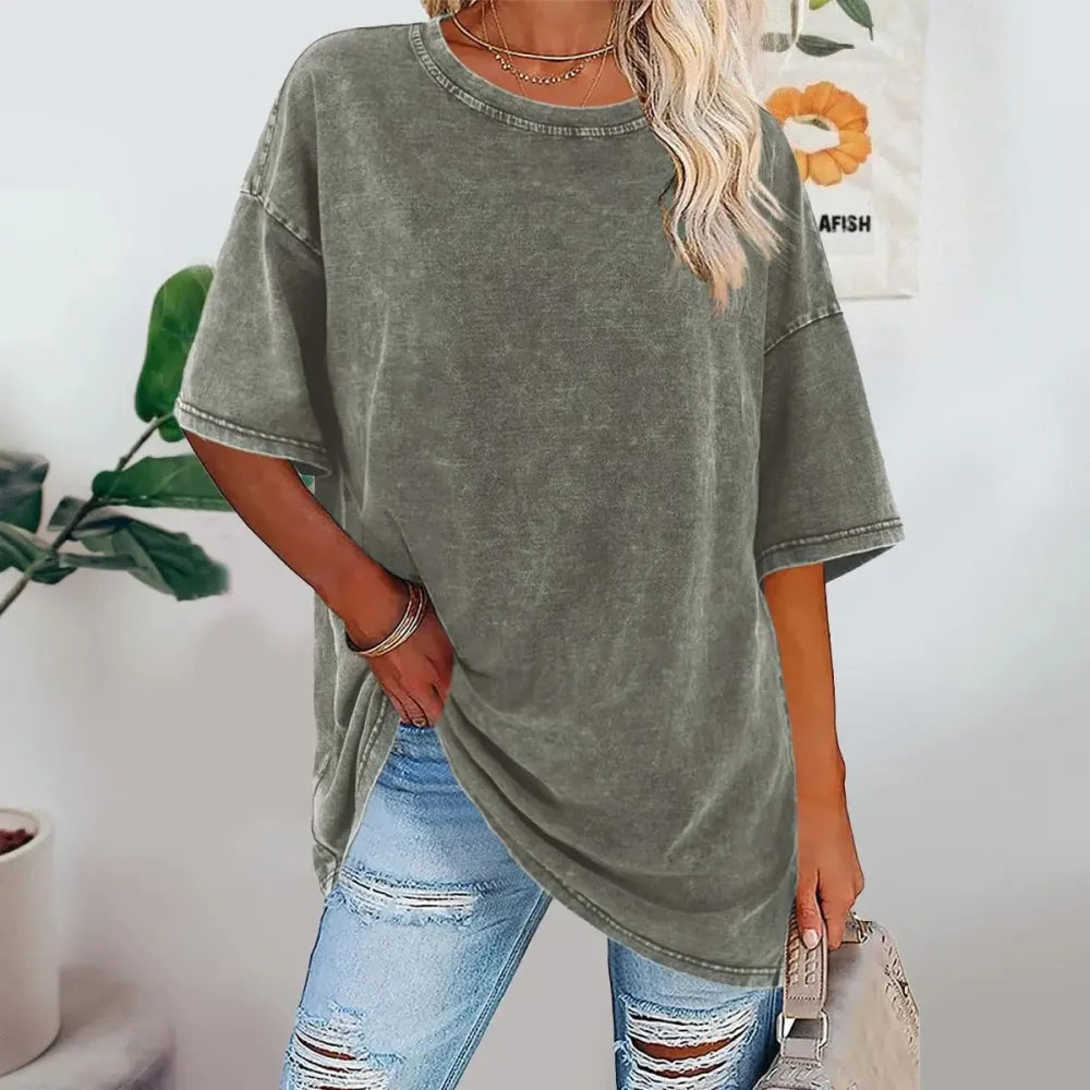 ⏰Limited Time Offer⏰ Acid Washed T-Shirts for Women - 100% Cotton