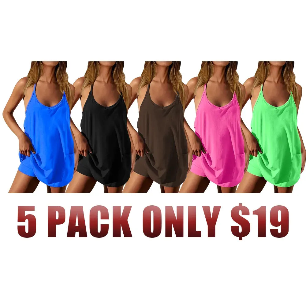 ❤️Women's Sleeveless Athletic Dress with Built-In Shorts❤️