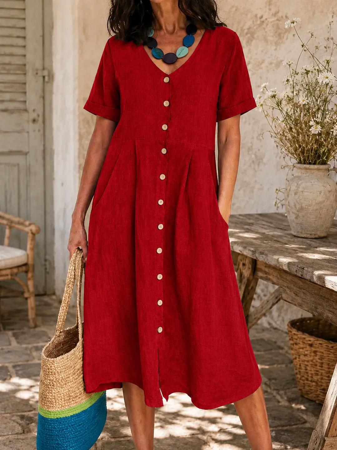 ⏰SUMMER FINAL SALE⚡8 Pack for $36.99⚡The Linen Dress American Women Love to Wear All Summer