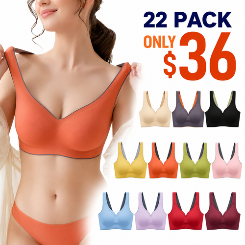 ⏰Clearance Sale⚡11-Pack Only $28⚡Women's Seamless Wireless Comfort Bra – Full Support, No Underwire, Everyday Lift