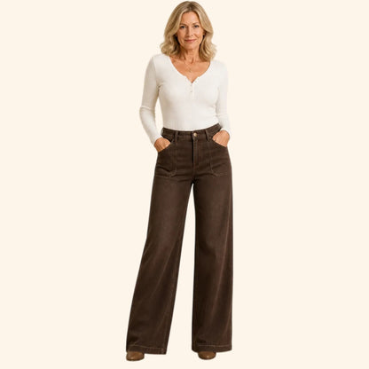 ⏰Clearance Sale⚡10-Pack for €38.99⚡Women’s Wide-Leg Jeans with Patch Pockets & Relaxed Fit