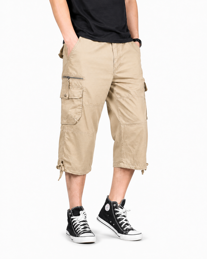 Limited Deal 8-Pack Men's Cropped Cargo Capri Pants, Utility Pocket Drawstring Hem Bundle