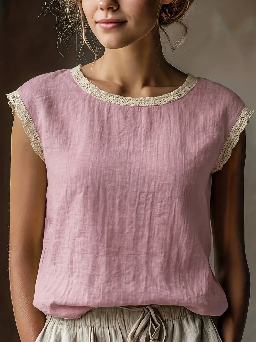 ❤️Women's Vintage Linen Short Sleeve Top