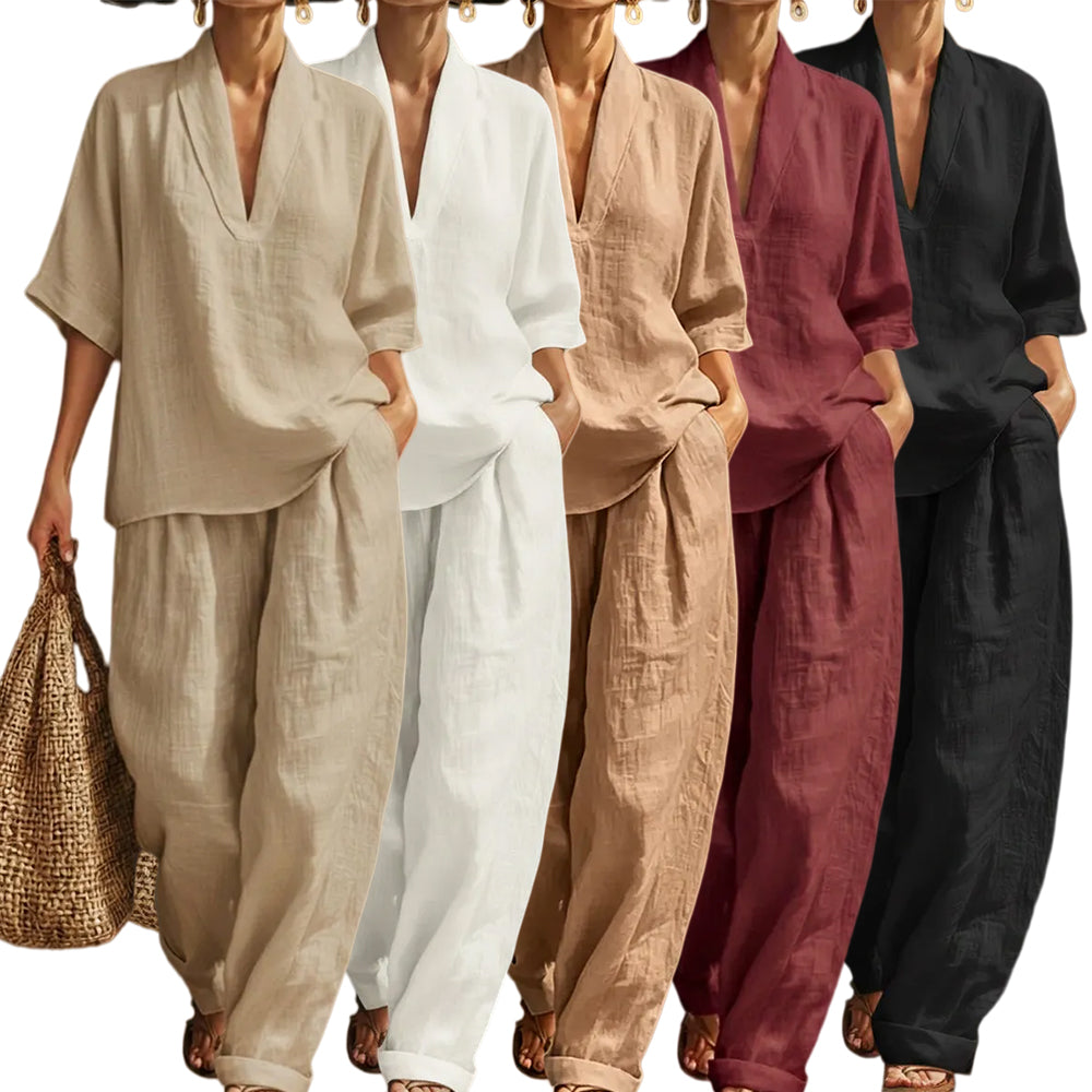 Casual And Cozy Minimalist Linen Two-piece Set⏰Warehouse Clearance⚡10-Pack Only $34.99⚡
