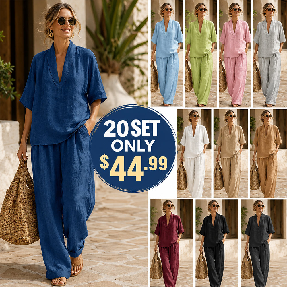 Casual And Cozy Minimalist Linen Two-piece Set⏰Warehouse Clearance⚡10-Pack Only $34.99⚡