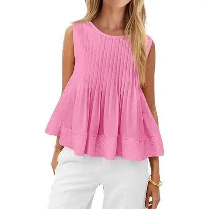 ⚡FINAL SALE⚡ Women's Pleated Babydoll Tank Tops Summer Peplum