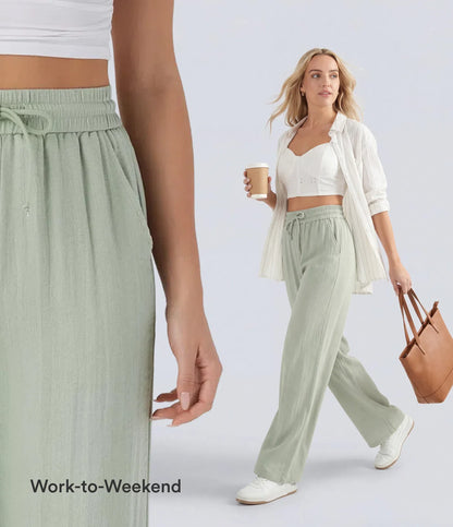 ⏰Clearance Sale⚡16 Pack only $38⚡High Waisted Drawstring Pocket Wide Leg Casual Linen-Feel Pants16 Pack for $38⚡High Waisted Drawstring Pocket Wide Leg Casual Linen-Feel Pants
