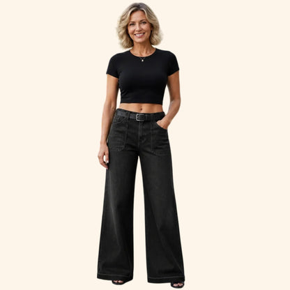 ⏰Clearance Sale⚡10-Pack for €38.99⚡Women’s Wide-Leg Jeans with Patch Pockets & Relaxed Fit