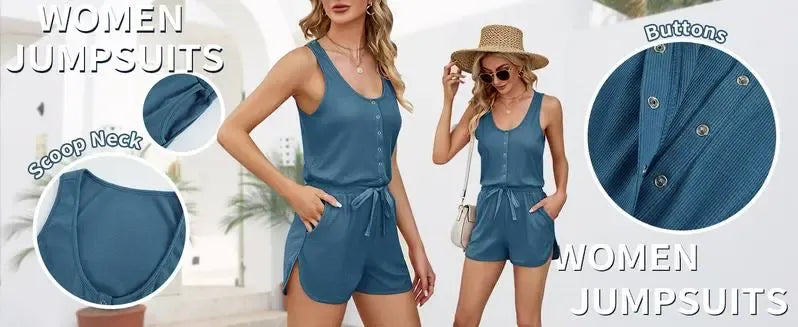 Women's Summer Casual Shorts Jumpsuit With Pockets (Just $3 Each!)