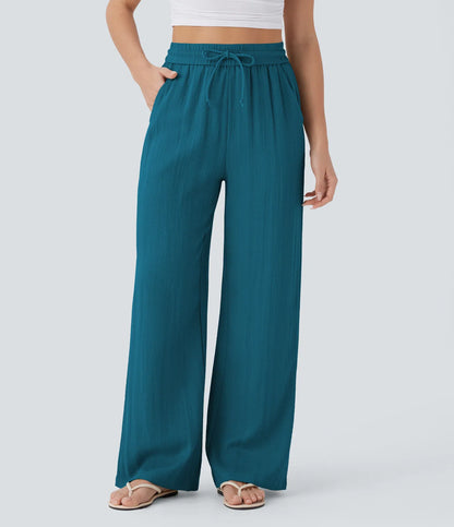 ⏰Clearance Sale⚡16 Pack only $38⚡High Waisted Drawstring Pocket Wide Leg Casual Linen-Feel Pants16 Pack for $38⚡High Waisted Drawstring Pocket Wide Leg Casual Linen-Feel Pants