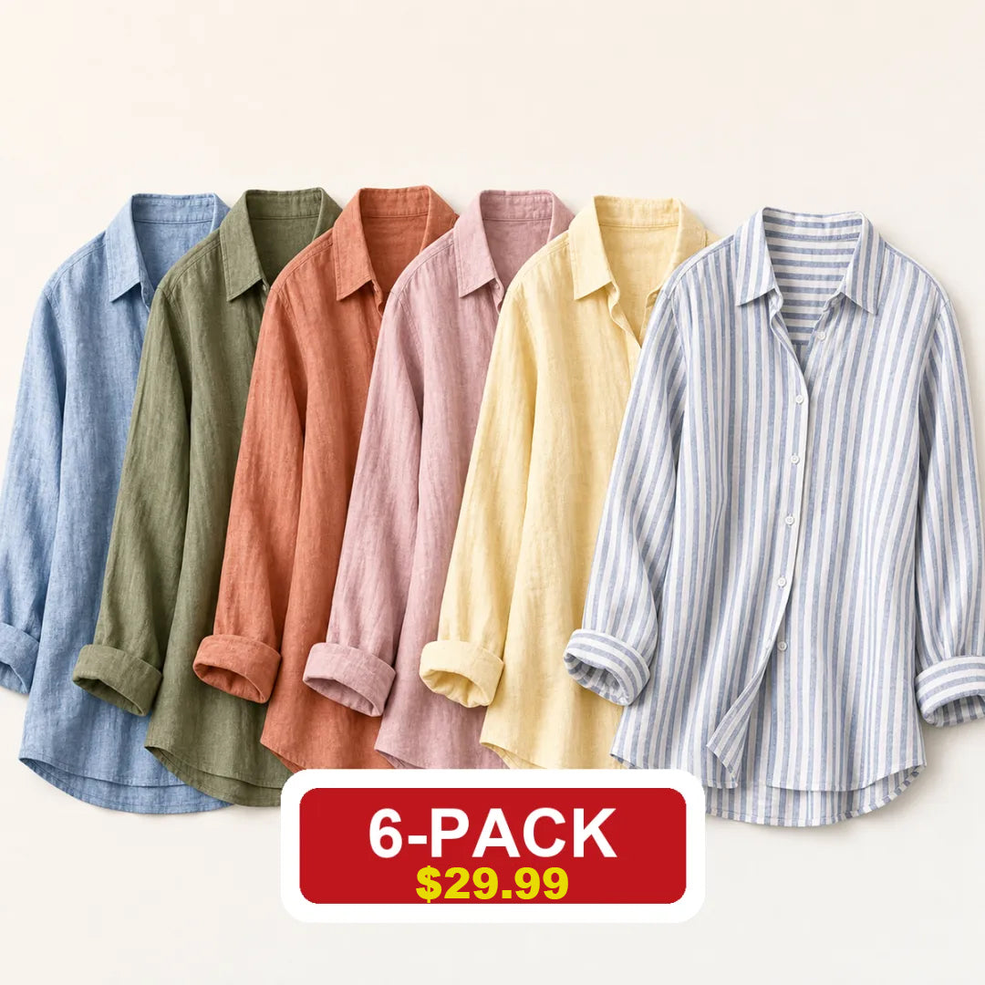 ⏰Clearance Sale⚡24-Pack Only $49.99⚡Women's Lightweight & Breathable Linen Shirt (Short-Sleeve / Long-Sleeve)