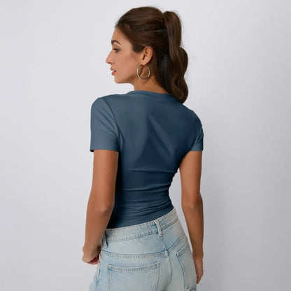8 Pack Women’s Deep V-Neck Backless Y2K Slim Tops