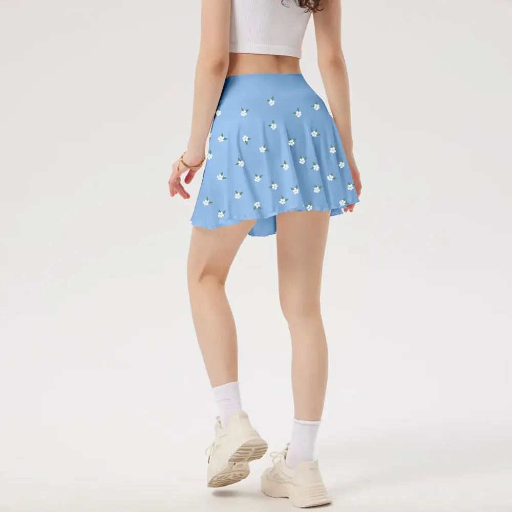 Women's One Piece Skirt One In One Flowy Basic Versatile Stretchy Flared Casual Mini Skirt
