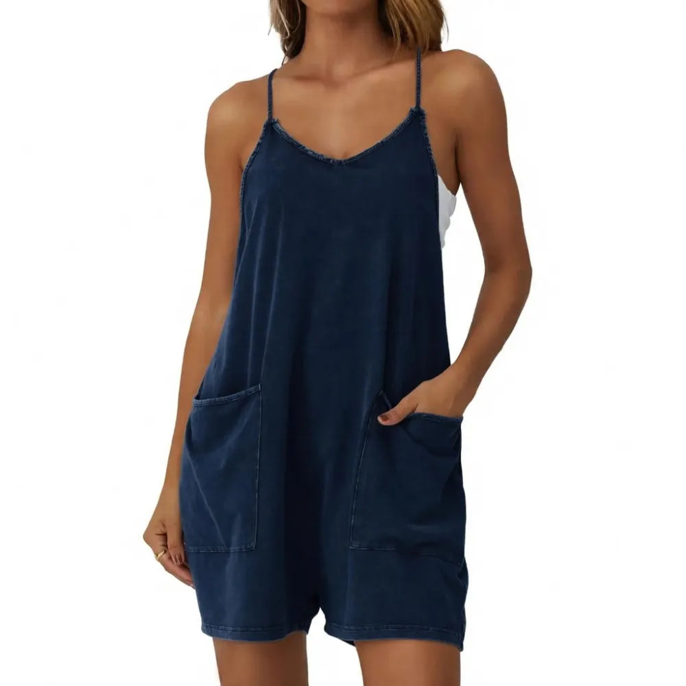 ⚡FINAL SALE⚡ Fade Craft Loose Romper - Vintage Acid Wash
