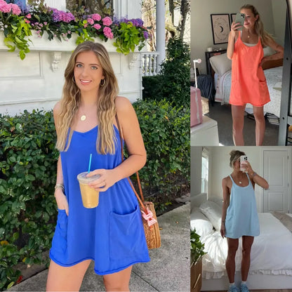 ❤️Women's Sleeveless Athletic Dress with Built-In Shorts❤️