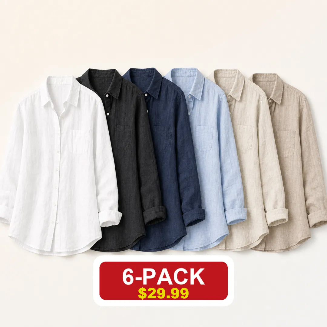 ⏰Clearance Sale⚡24-Pack Only $49.99⚡Women's Lightweight & Breathable Linen Shirt (Short-Sleeve / Long-Sleeve)