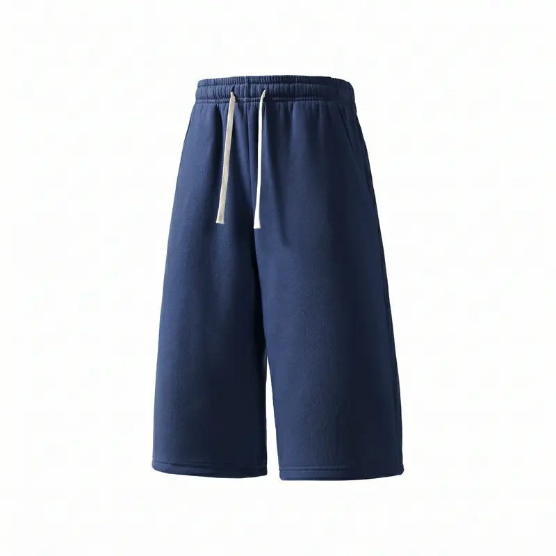 Casual Cotton Drawstring Sweat Shorts – Lightweight Summer Athletic Lounge Shorts with Pockets
