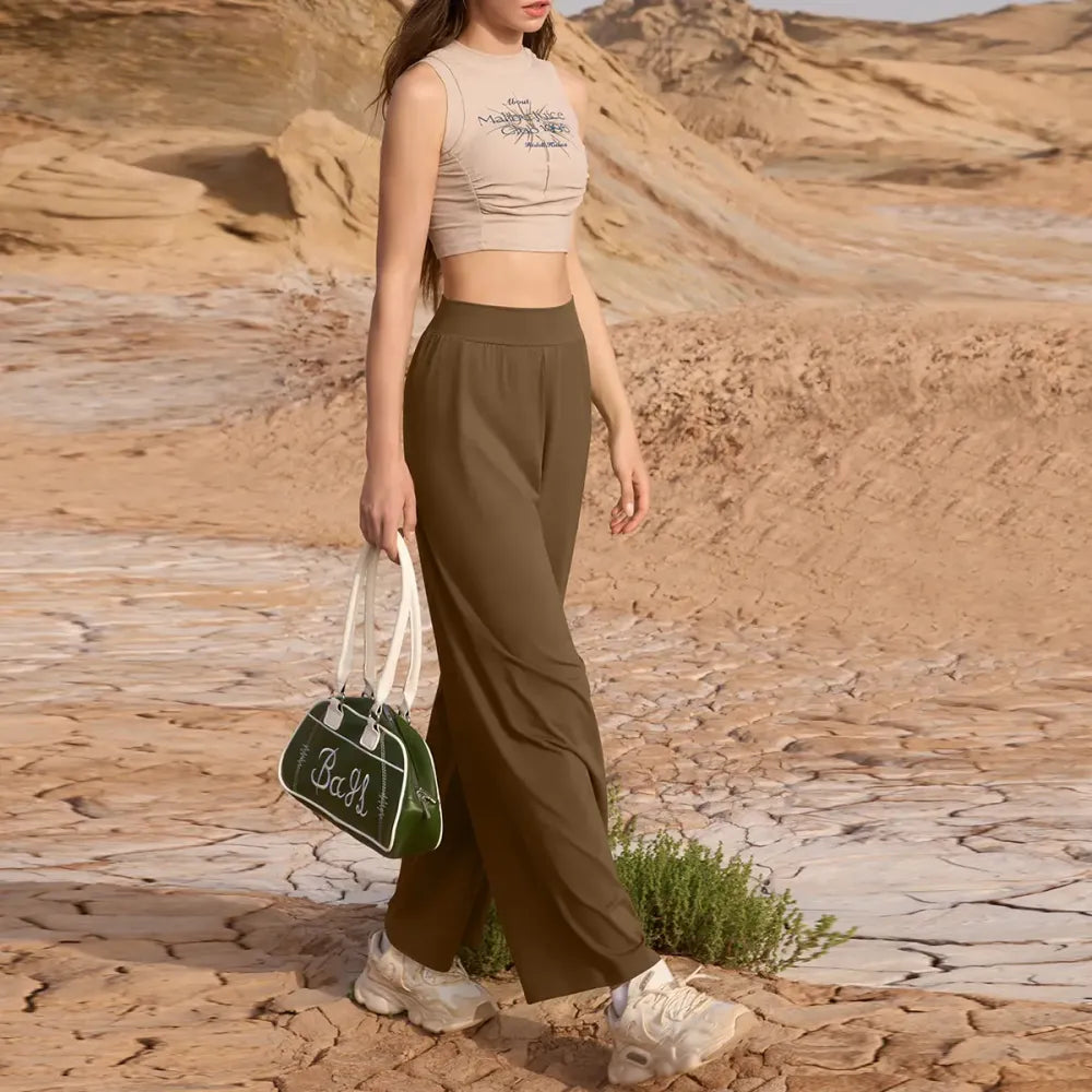 Women's High Waist Wide Leg Casual Pants