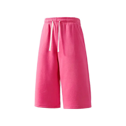 Casual Cotton Drawstring Sweat Shorts – Lightweight Summer Athletic Lounge Shorts with Pockets