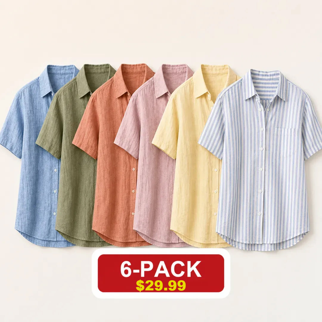 ⏰Clearance Sale⚡24-Pack Only $49.99⚡Women's Lightweight & Breathable Linen Shirt (Short-Sleeve / Long-Sleeve)