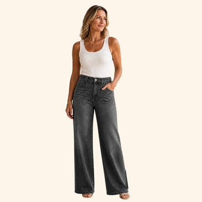 ⏰Clearance Sale⚡10-Pack for €38.99⚡Women’s Wide-Leg Jeans with Patch Pockets & Relaxed Fit