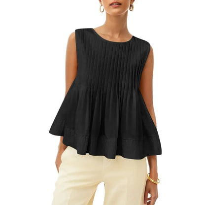 ⚡FINAL SALE⚡ Women's Pleated Babydoll Tank Tops Summer Peplum