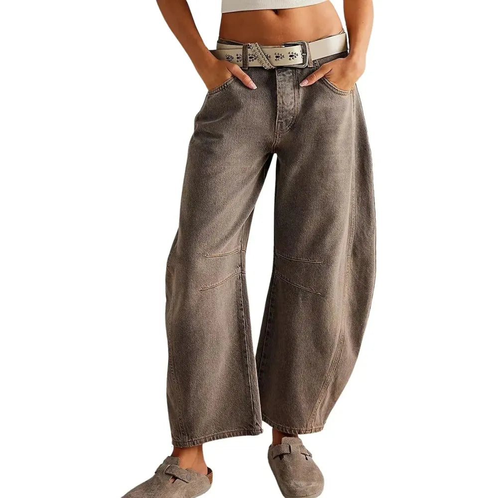 ⏰ Barrel Jeans⏰ - Women Wide Leg Cropped Jeans