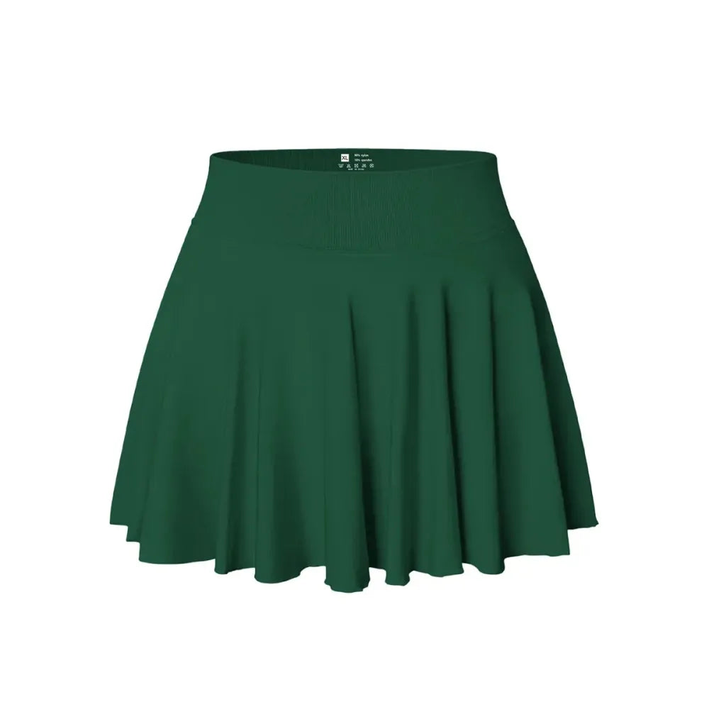 Women's One Piece Skirt One In One Flowy Basic Versatile Stretchy Flared Casual Mini Skirt