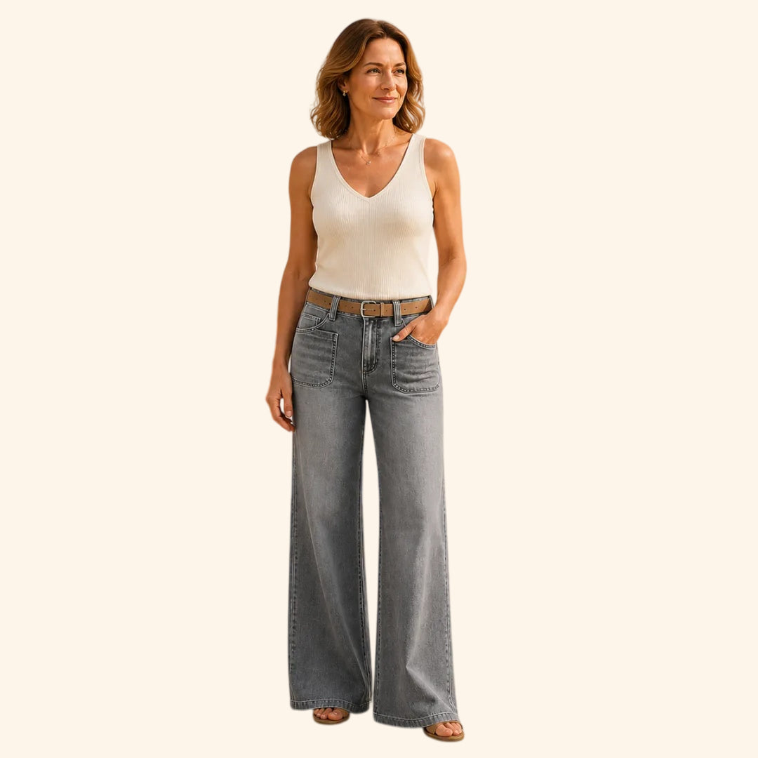 ⏰Clearance Sale⚡10-Pack for €38.99⚡Women’s Wide-Leg Jeans with Patch Pockets & Relaxed Fit