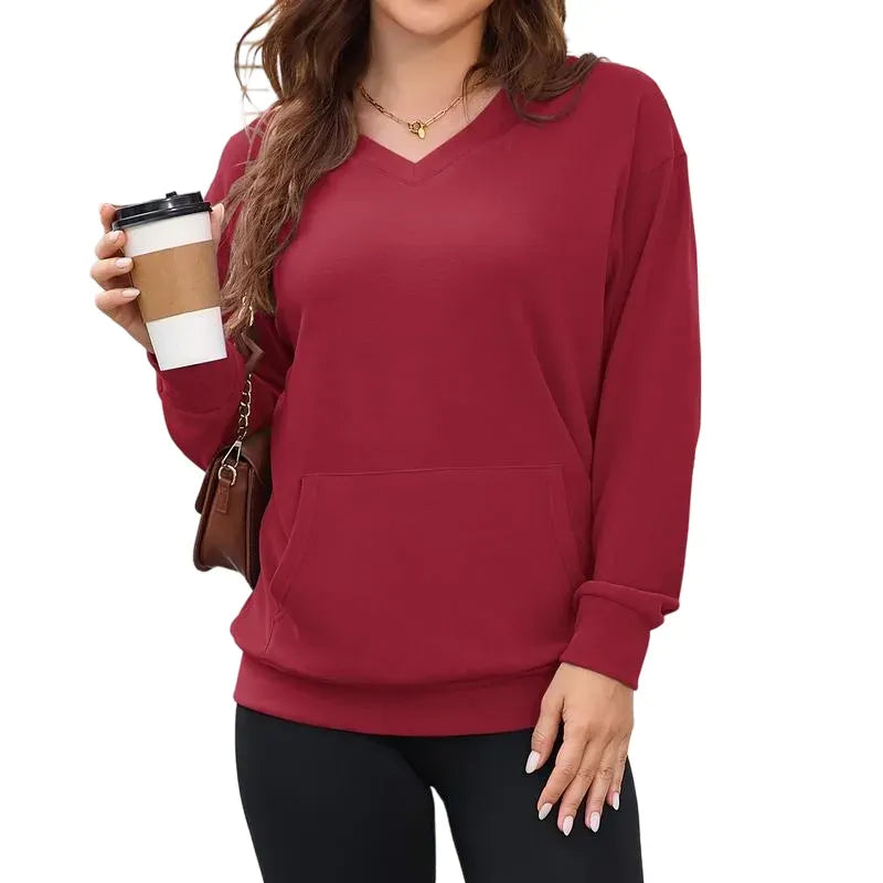 ⚡BEST SALE⚡ Women's Hoodless V-neck Sweatshirt