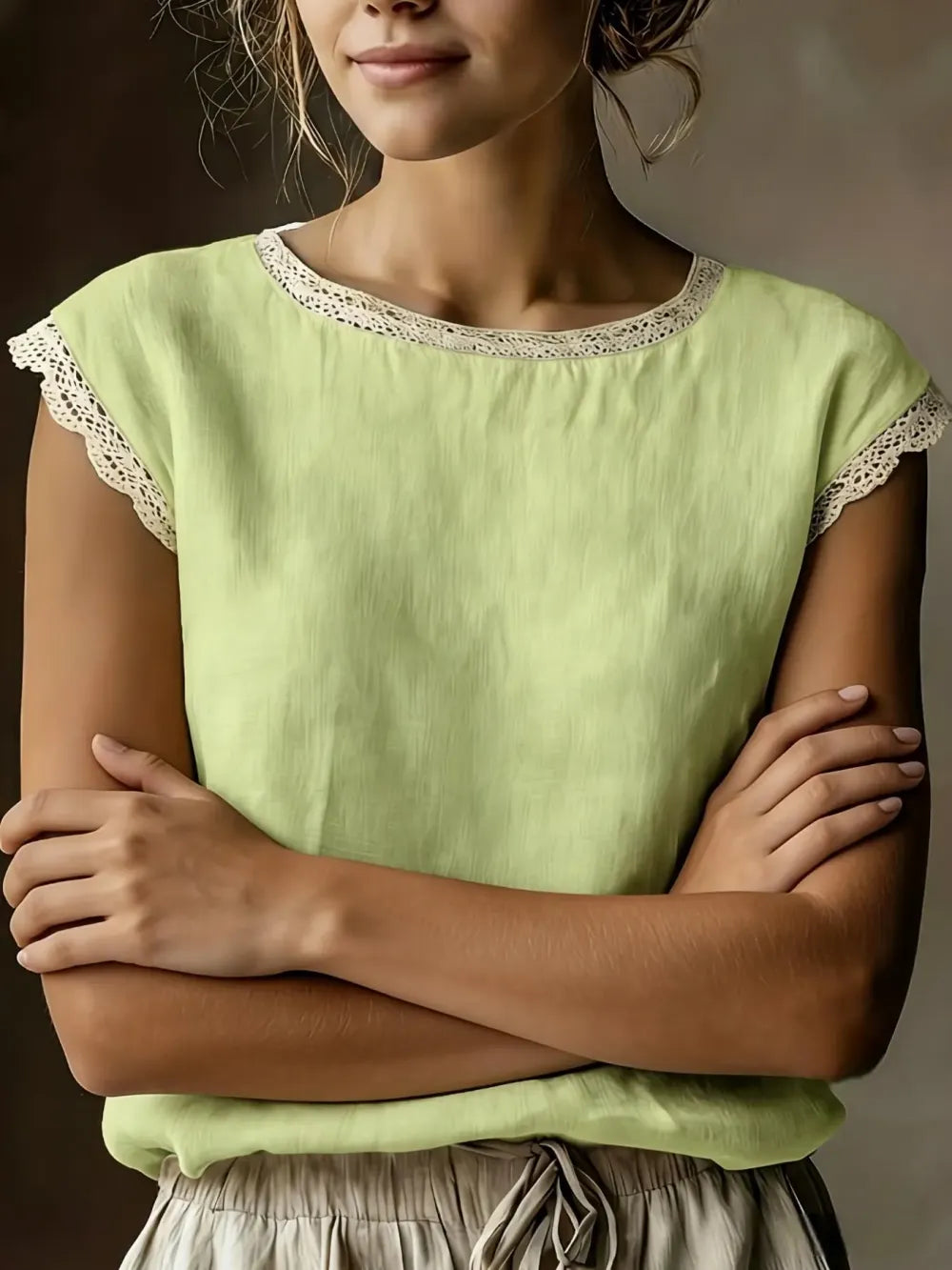 ❤️Women's Vintage Linen Short Sleeve Top