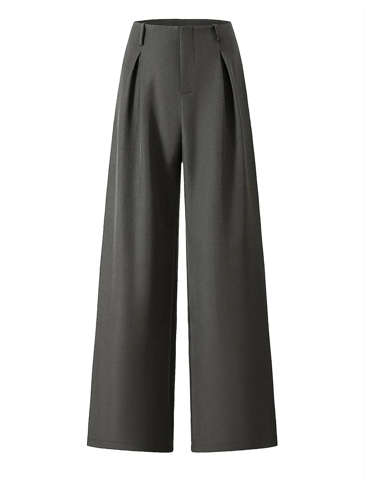 Women’s Pleated Wide Leg Pants with Pockets – Elegant High Waist Office Trousers