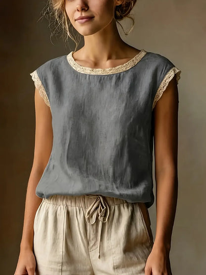 ❤️Women's Vintage Linen Short Sleeve Top