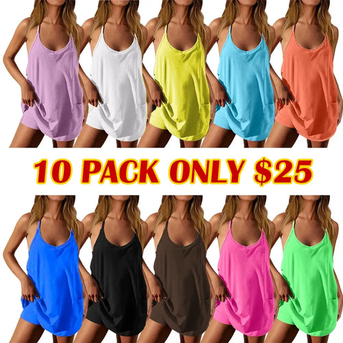 ❤️Women's Sleeveless Athletic Dress with Built-In Shorts❤️