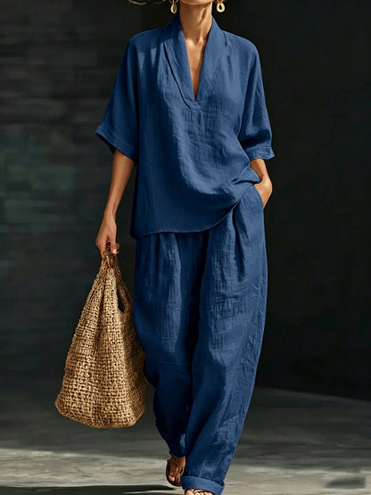 Casual And Cozy Minimalist Linen Two-piece Set⏰Warehouse Clearance⚡10-Pack Only $34.99⚡