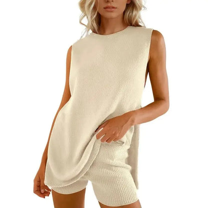 Sleeveless Sweater & Shorts Set for Women