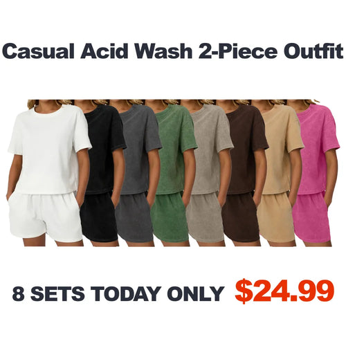 ⚡FINAL SALE⚡ Fade Craft Casual Acid Wash 2-Piece Outfit
