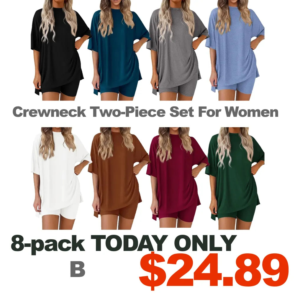 ⚡FINAL SALE⚡- Crewneck Two-Piece Set For Women