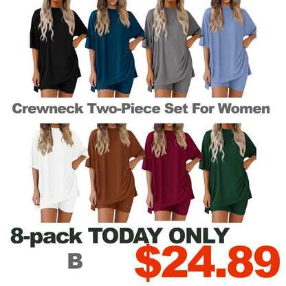 ⚡FINAL SALE⚡- Crewneck Two-Piece Set For Women