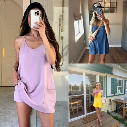 ❤️Women's Sleeveless Athletic Dress with Built-In Shorts❤️