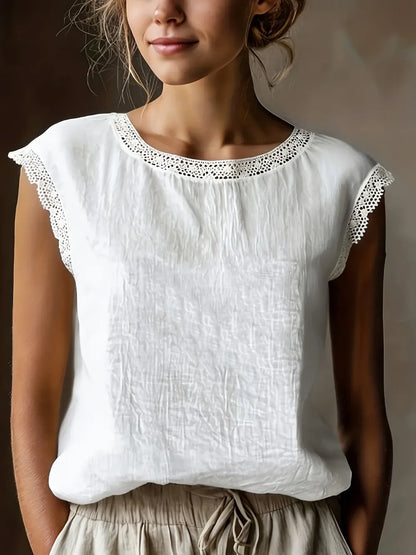 ❤️Women's Vintage Linen Short Sleeve Top