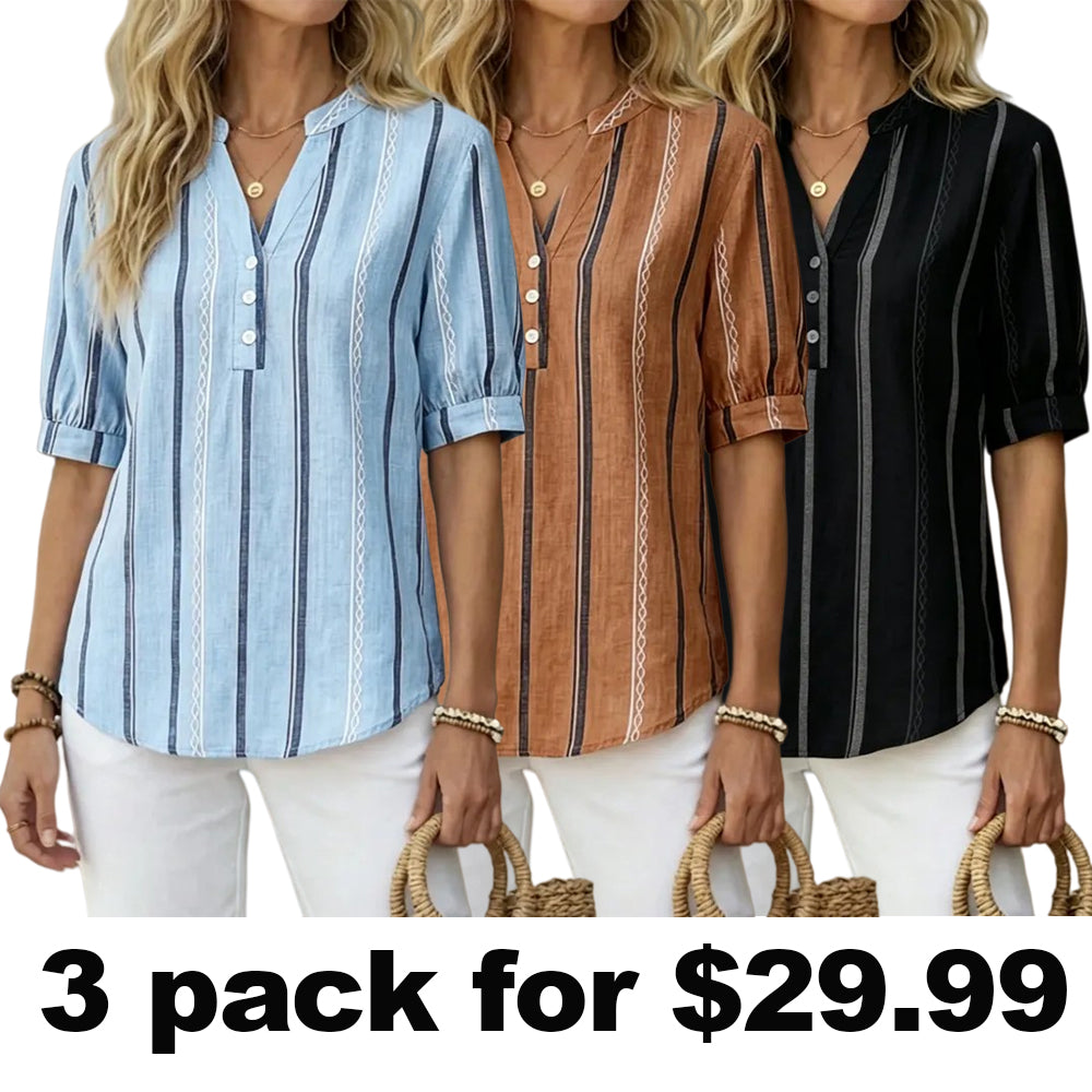 🔥Beautiful and comfortable, women's cotton and linen short-sleeved T-shirt